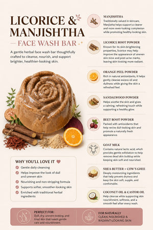 Licorice & Manjistha Face Wash Bar